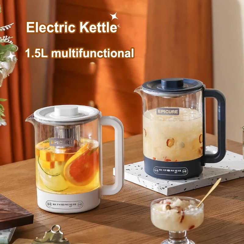 650 W 1.5 L Glass Health Kettle Fully Automatic Transparent Tea Machine With Filter