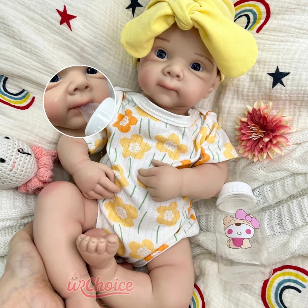 Bambola Reborn Realistica da 20 Pollici, Corpo Intero in Silicone, Lavabile, Non Tossica, Giocattolo Educativo, Regalo