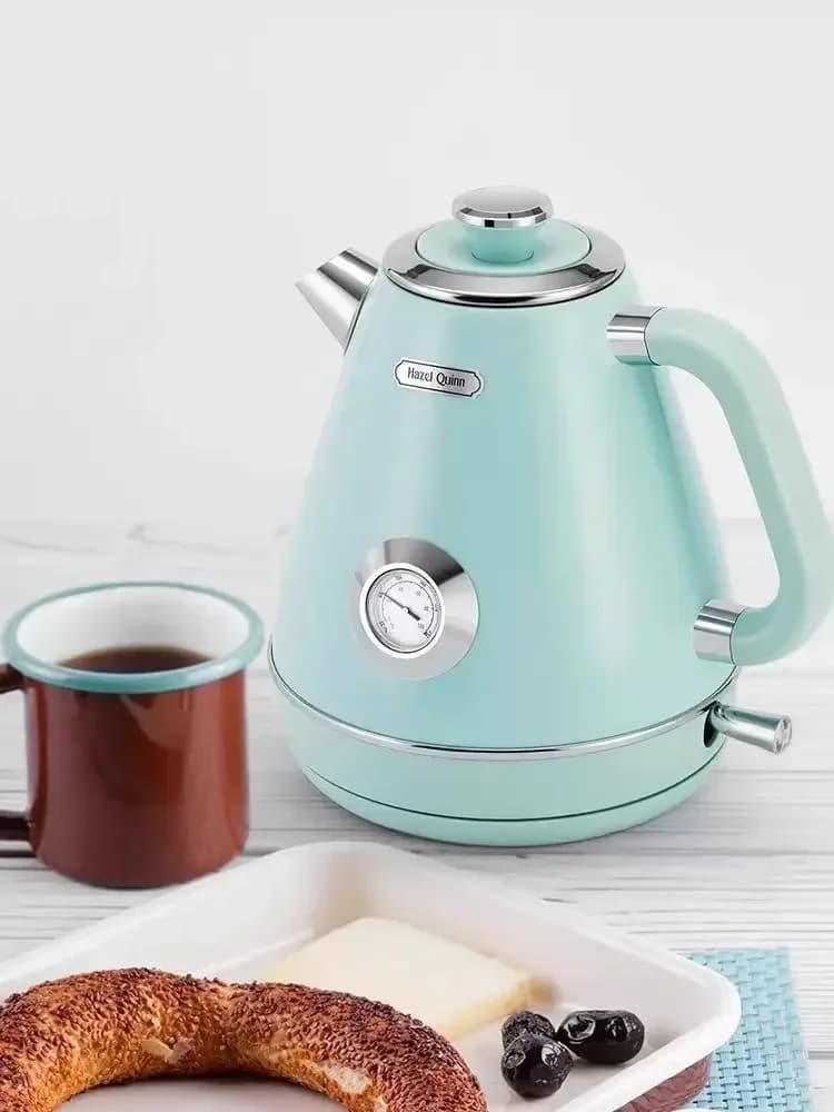 220 V vintage electric kettle with one hand painted design by Brazilian artist, 304 AD stainless steel