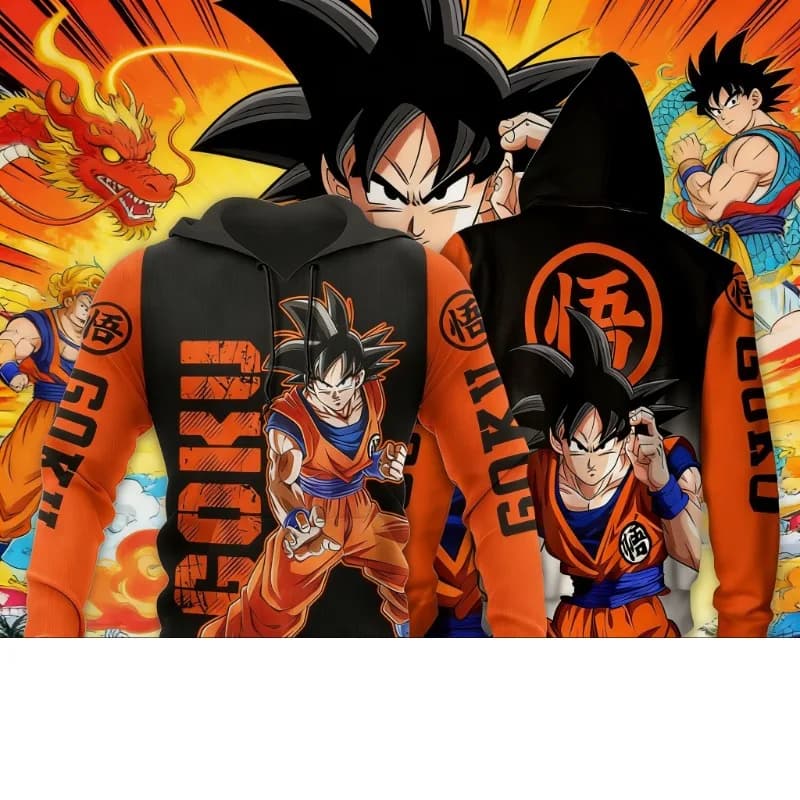Felpa con Cappuccio Dragon Ball Goku Blue 2026, Stile Giapponese Anime, per Uomo, Donna e Bambini, Moda Trendy