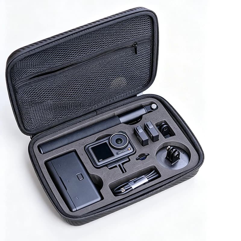 Portable Case PU Waterproof Moisture-proof Box EVA Shock Absorption Handbag for DJI Osmo Action 3 / 4 / 5pro / Action 6 Camera