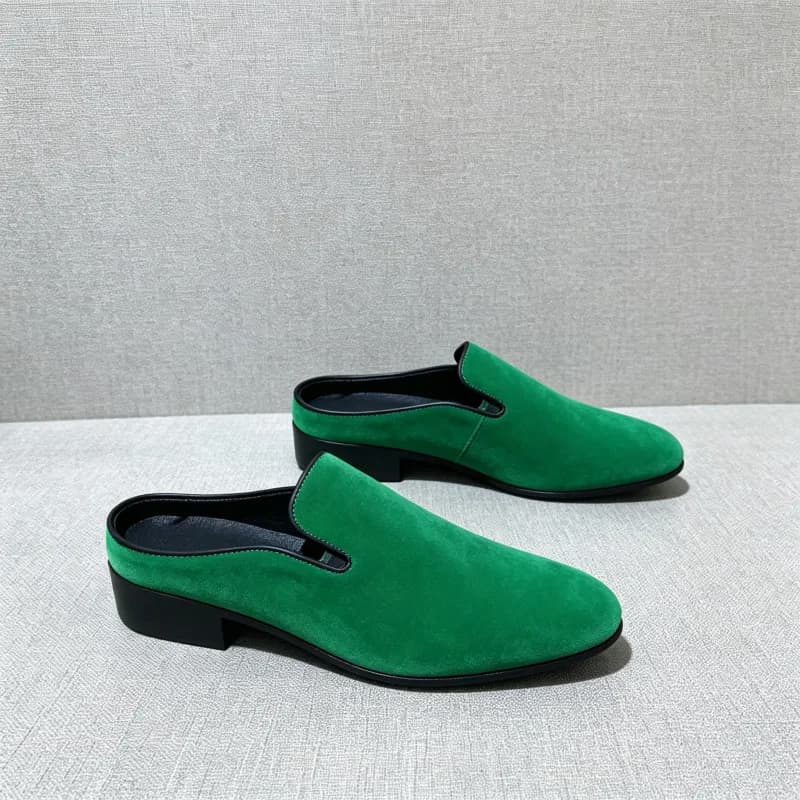 Big Size 40-50 Mules Men’s Slip-On Business Casual Dress Leather Half Shoes – Formal Work Open-back Loafers Slippers for Office