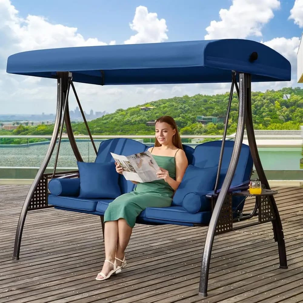 3-in-1 Donder Chair Adjustable for Adults with Bearings, Bearings and Wallets - Ideal for Courtyard, Veranda or Garden