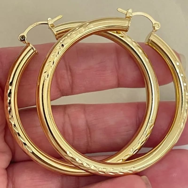 Orecchini a Cerchio Vintage con Motivo a Foglia, Placcati in Oro, Eleganti Accessori Versatili per Donne, per Banchetti e Uso Quotidiano