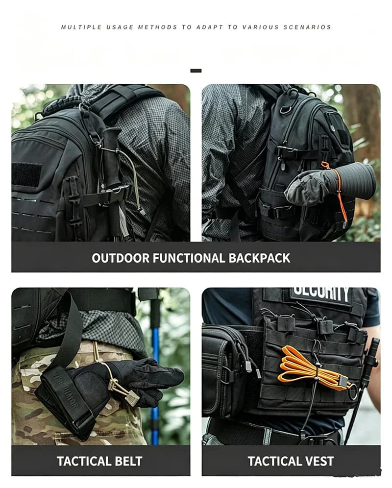 Outdoor Trekking Pole Fixed Straps 2 Pack Adjustable Elastic Rope Buckles for Backpack Walking Sticks