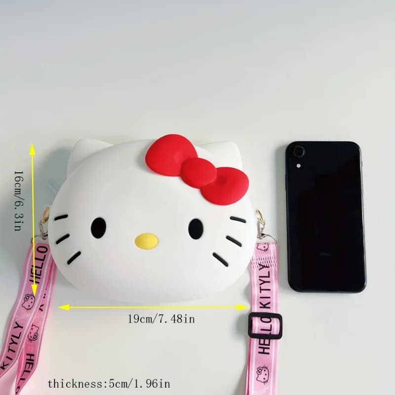 Borse a tracolla Sanrios Hello Kitty da 12 cm per donna Borsa a tracolla Kawaii Borsa a tracolla da viaggio 3D Borsa piccola Borsa per telefono Regalo per ragazze