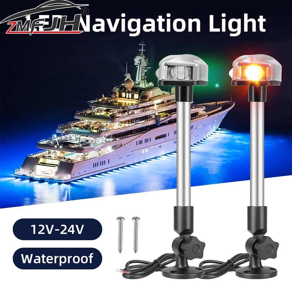 Luce di navigazione per barche a LED per yacht Luce di ancoraggio marina Lampada di segnalazione a vela Lampada di navigazione Accessori per barche impermeabili 12V 24V