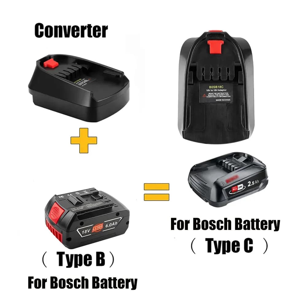 Adattatore batteria da utilizzare per batteria agli ioni di litio Bosch 18V BAT618 su utensile elettrico al litio domestico Sostituisci tutti gli adattatori verde blu 18V