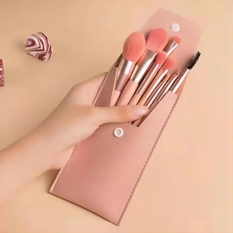 8 pcs portable make-up brush set for make-up soft brush for loose powder brush for foundation for eye shadows beauty tools