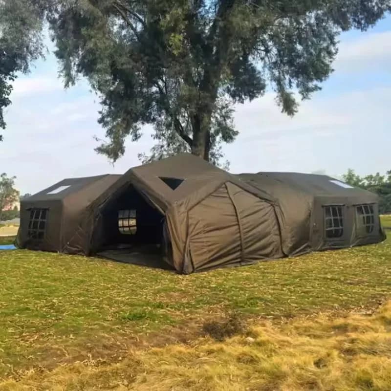 Tenda Familiare Gonfiabile Impermeabile per Campeggio all'Aperto per 12 Persone con Due Camere da Letto e Tessuto Oxford