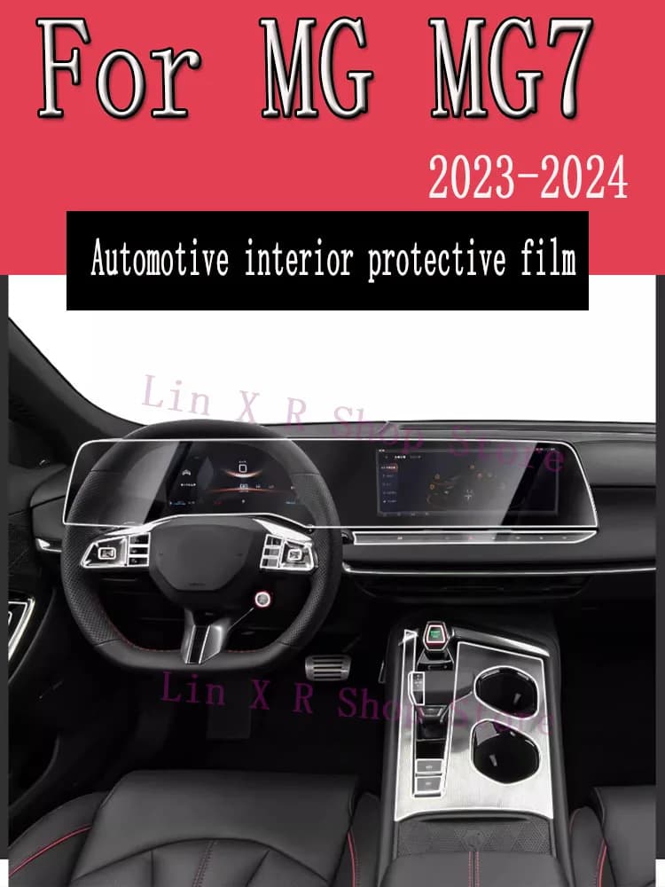 For MG MG7 （2023 2024） Gearbox Panel Navigation Screen Automotive Interior TPU Protective Film Cover Anti-Scratch