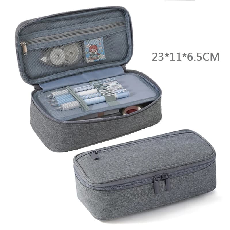 Double Layer Oxford Fabric Stationery Pen Case for Large Capacity Pens