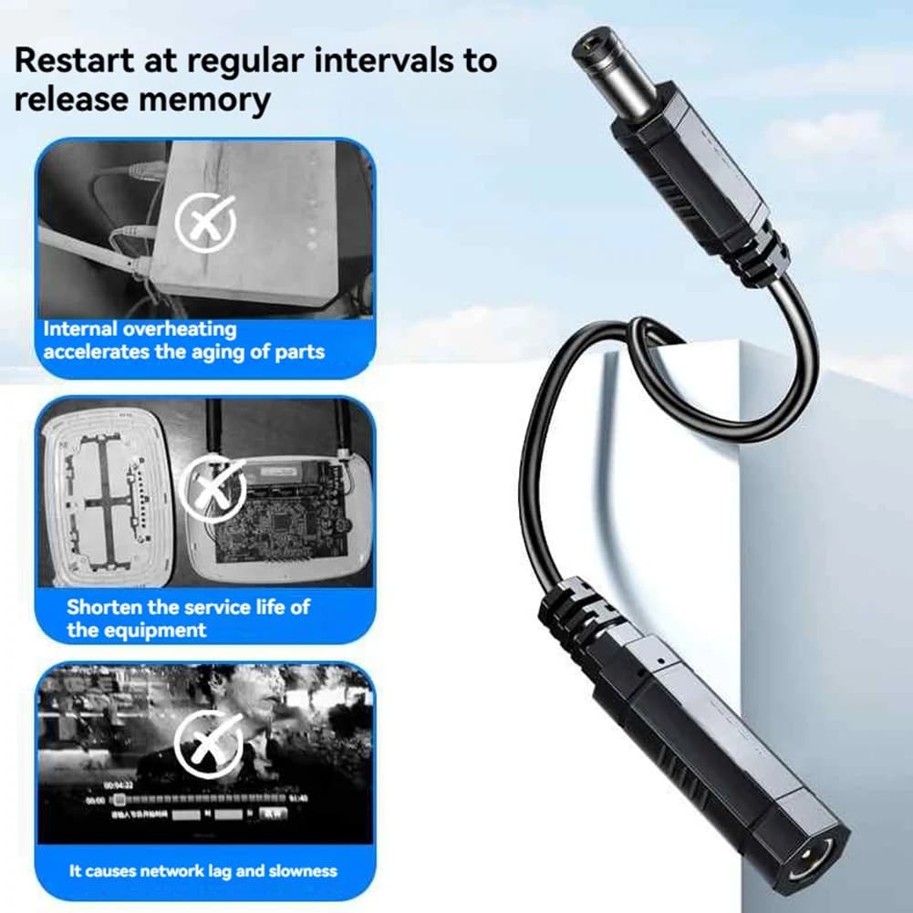 Router WiFi Reset Rebooter con Riavvio Automatico 72 Ore, Porta Cavo DC5.5x2.1mm per Bridge/Router/Ripetitore WiFi