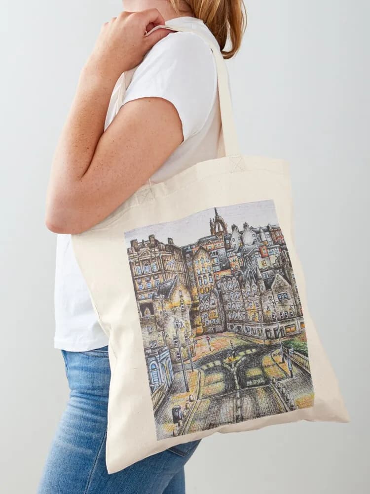 Borsa tote Edinburgh Old Town, borsa tote da donna, borsa tote universitaria, borsa shopper