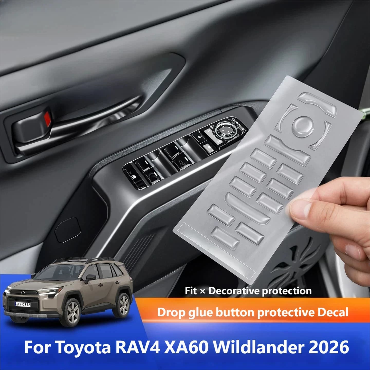 Adesivi in TPU per Pulsanti del Volante e Pannello Alzacristalli per Toyota RAV4 XA60 Wildlander 2026, Decorazioni Interne
