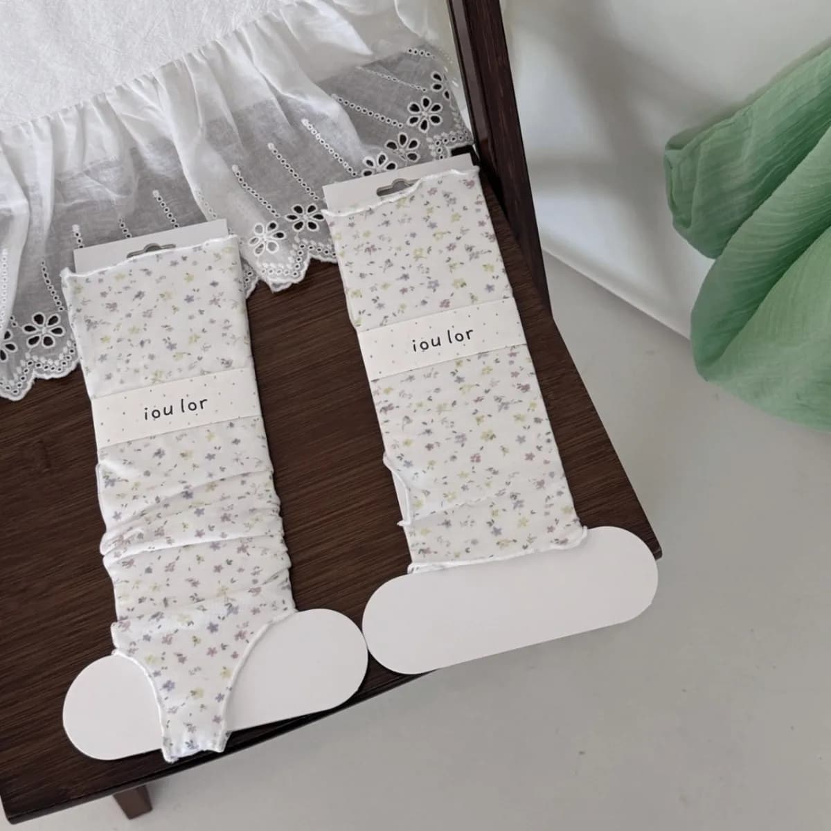 Calze lunghe floreali in stile francese, sottili estive, alla moda coreana, delicate, traspiranti, a mezza gamba, coprigambe