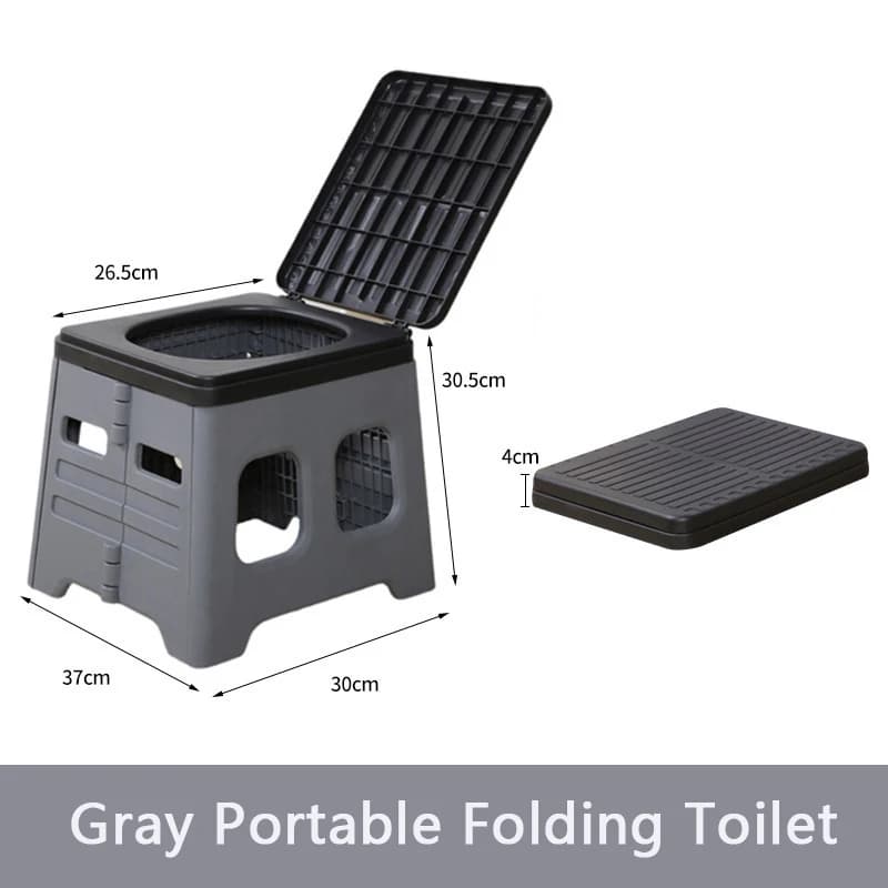 Camping Portable Folding Toilet Seat Movable Foldable Car Bucket Emergency Toilet Outdoor Travel Multifunctional Trash Can