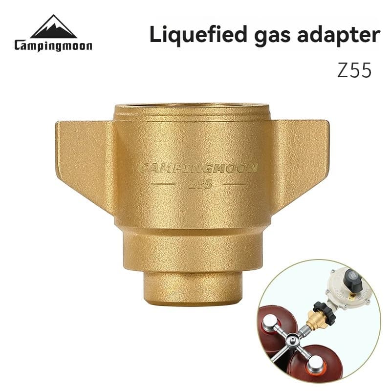 CAMPINGMOON Z56 Z55 brass adapter for high-altitude gas cylinder type board for camping equipment, from Chinese liquefied gas to Japanese style