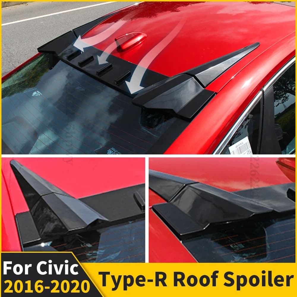 Diffuser Body Decoration Kit Spoiler Posterior Carbon Fiber Sport Boot Lip Tuning For Honda Civic 2016 2018 2020