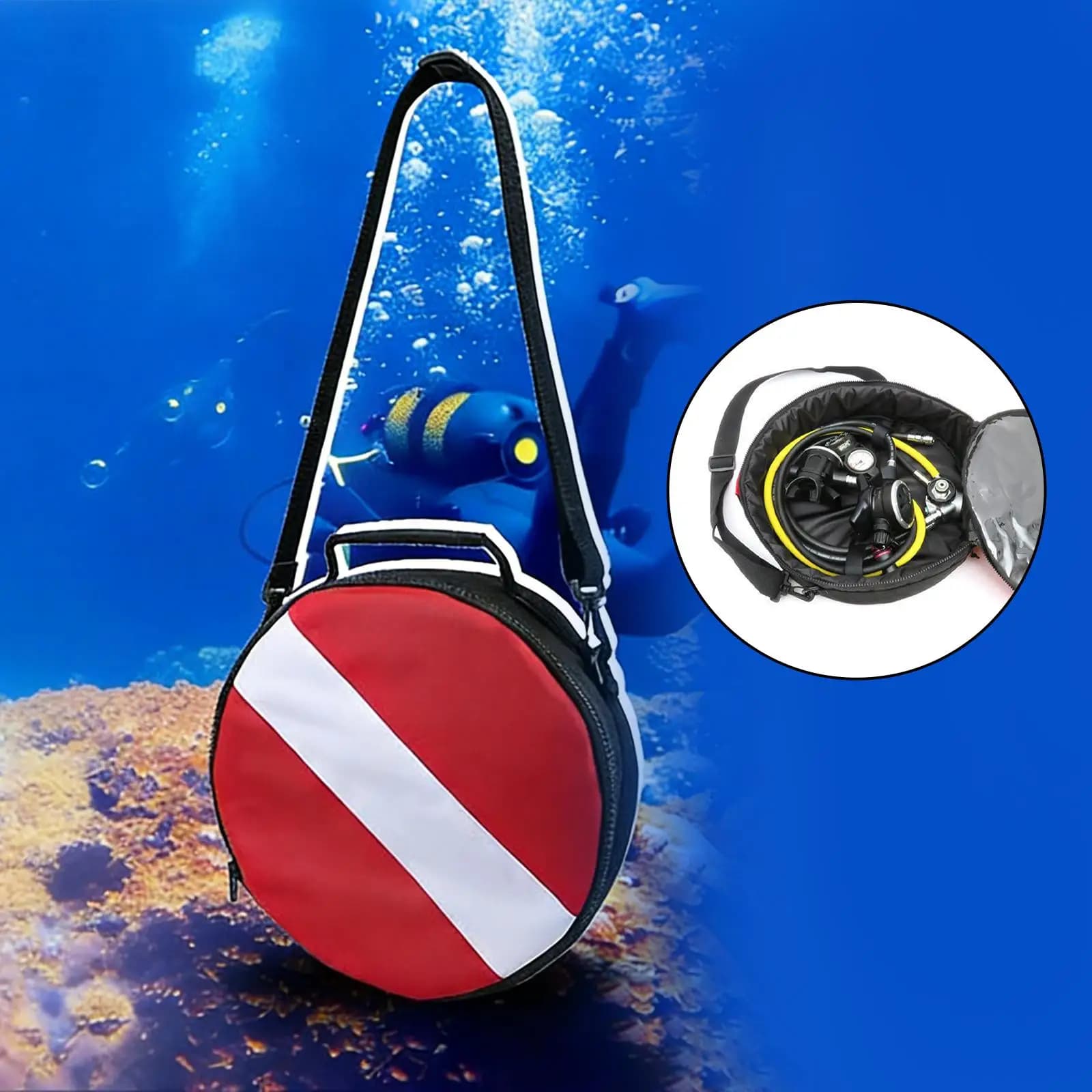 Multifunctional Underwater Equipment Bag, Durable Nylon Material with Foam for Preservation Diving Kit, Snorkeling and Swimming