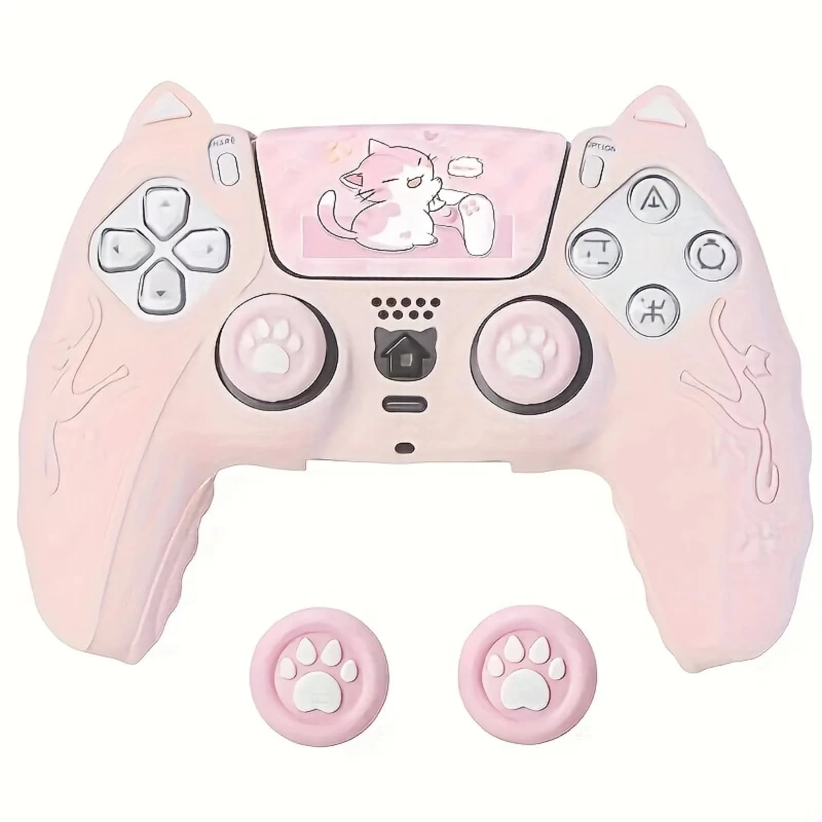 Custodia Protettiva Morbida in Silicone a Forma di Gatto per Controller Sony PlayStation DualSense 5 PS5, Copri-Grip per Levetta Analogica