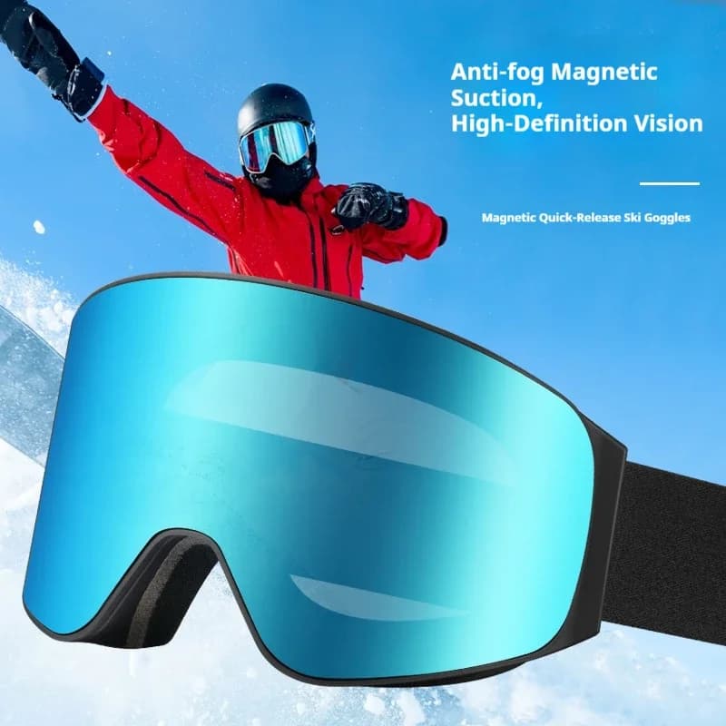 Ski Goggles Uv400 Protection Skiing Googles Snow Safety Anti-fog Mirror Lenses Otg Magnetic Snowboard Safety Glasses Custom Logo