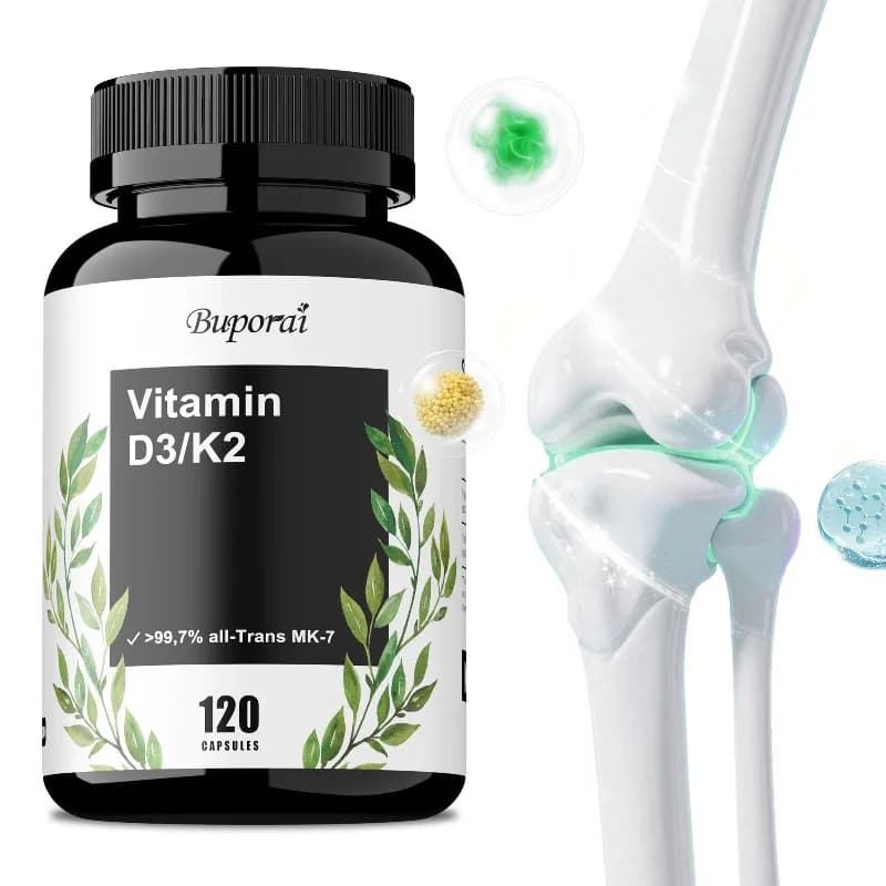 Integratore di vitamina D3 K2 - Per il benessere dell'umore, il rafforzamento delle ossa, il supporto della salute del cuore e delle articolazioni, il miglioramento dei livelli di energia, il potenziamento del sistema immunitario