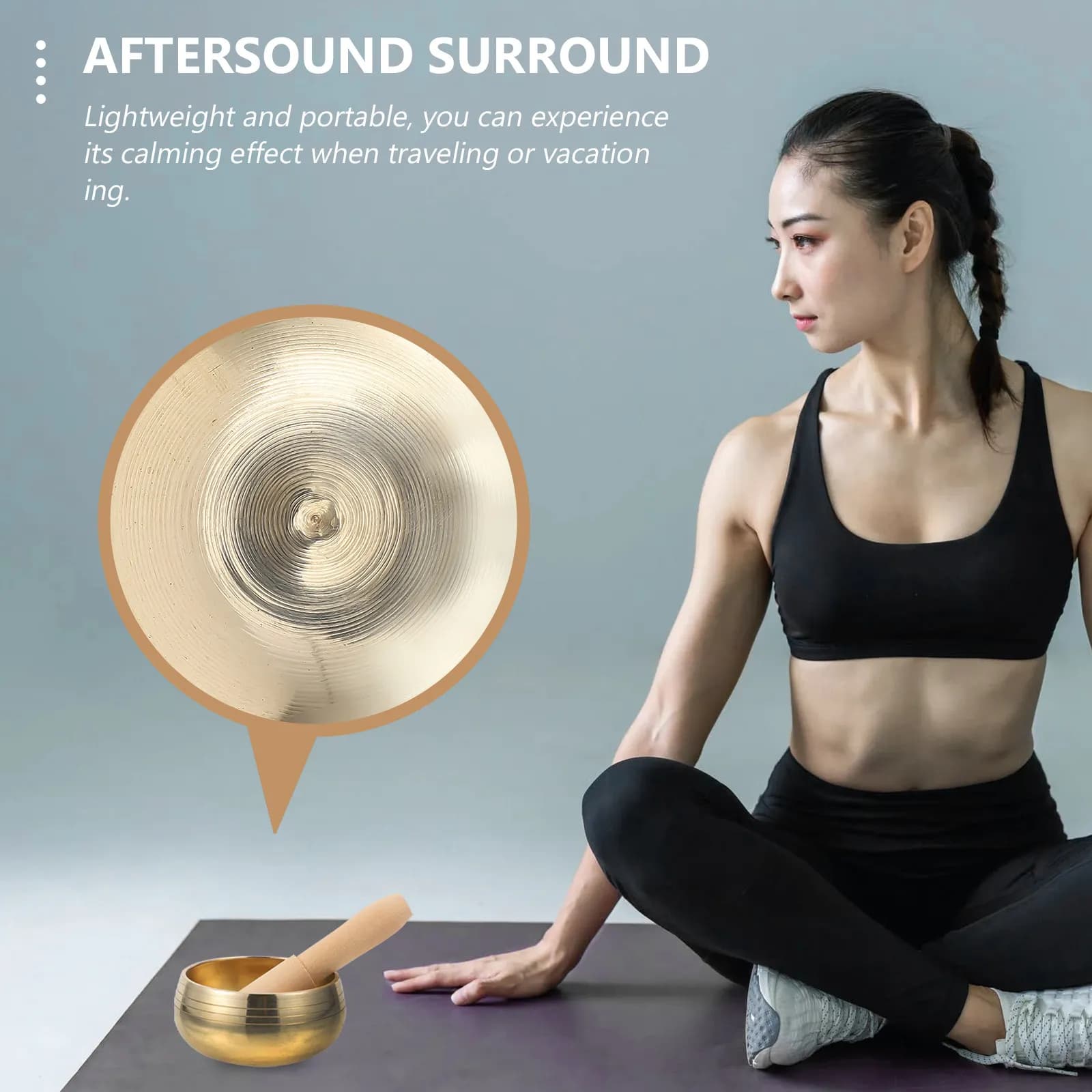 1Set Ancient Style Tibetan Singing Bowl Set for Meditation Yoga Sound Healing Lightweight Portable Calming Deep Tone Bowl with