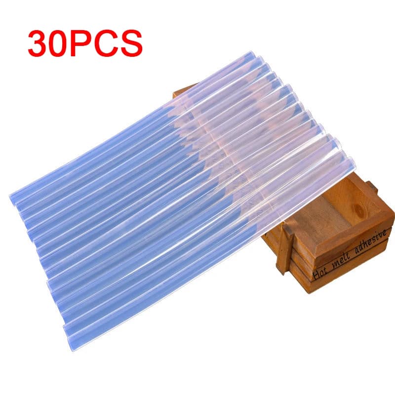 30 pz 7mm/11mm trasparente Hot-melt pistola colla stick per pistola termica pistola adesivo strumenti fai da te riparazione accessori in lega