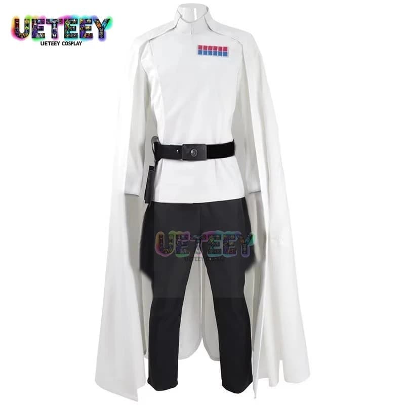 UETEEY COS Rogue One Director Orson Krennic Costume Cosplay Mantello da uomo Set completo Uniforme da ufficiale di Halloween