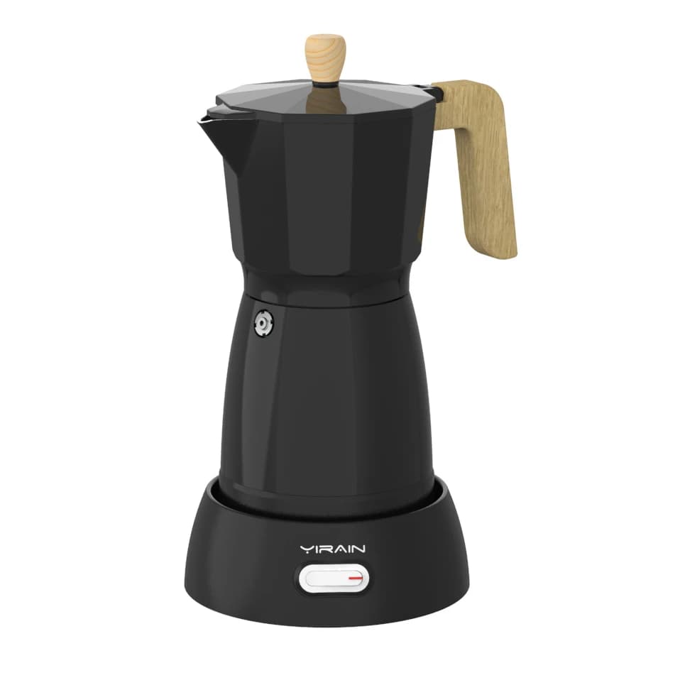 Wood Beech Cool Handle Electric Coffee Moka Maker Italian Coffee Maker