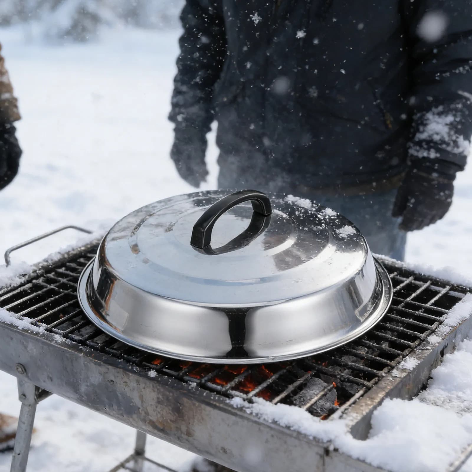 Coperchio Rotondo in Acciaio Inossidabile da 12 Pollici per Griglia, Padella, Wok, Coperchio a Cupola per Sciogliere il Formaggio, Cottura a Vapore, Arrosto, Barbecue all'Aperto