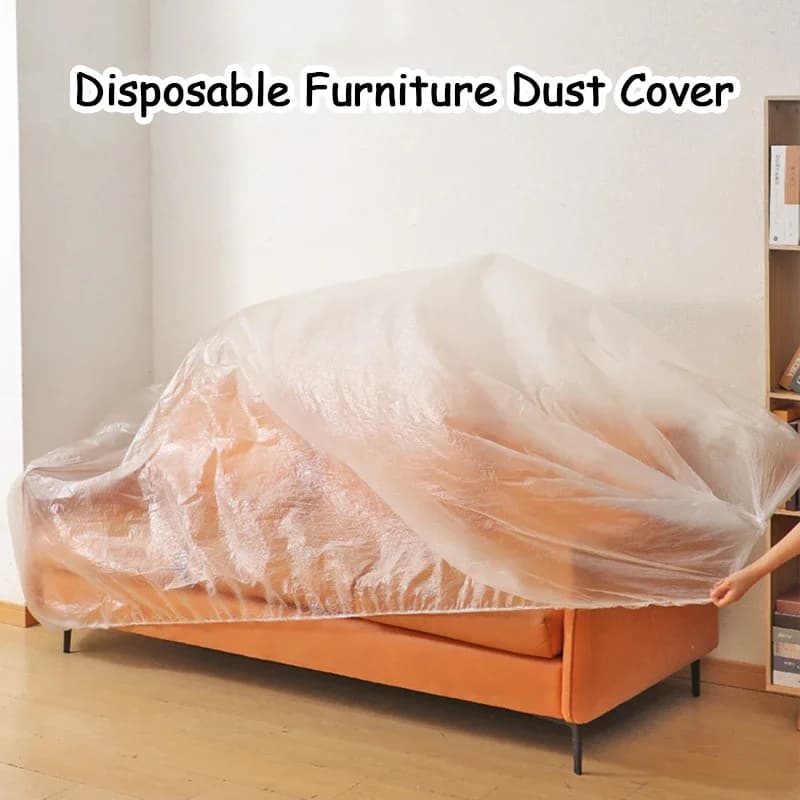 Coperture antipolvere monouso elastiche, 2 pezzi, in plastica, per divani, mobili, dormitori, protezione da polvere per pittura murale