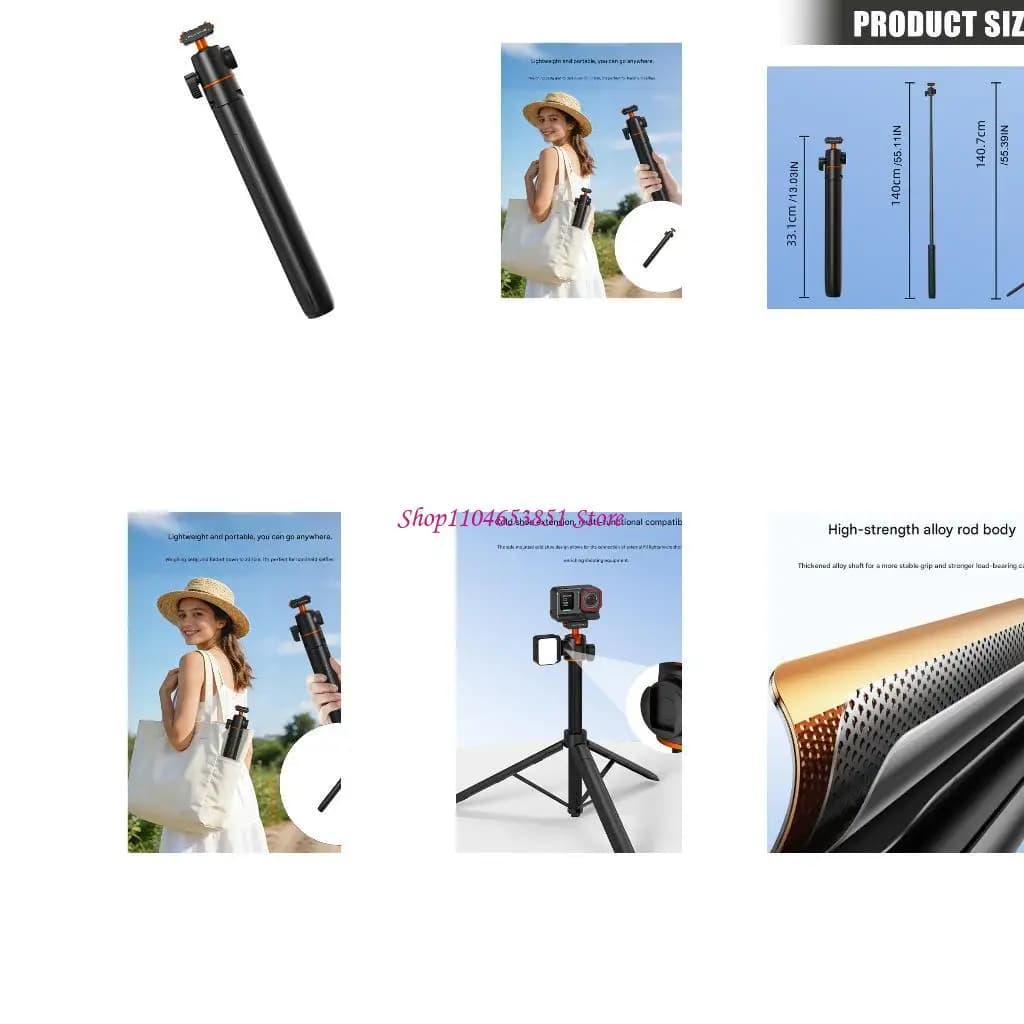 Treppiedi magnetici a sgancio rapido per 2 con pali in lega alluminio a 5 sezioni e testa a a 360 gradi