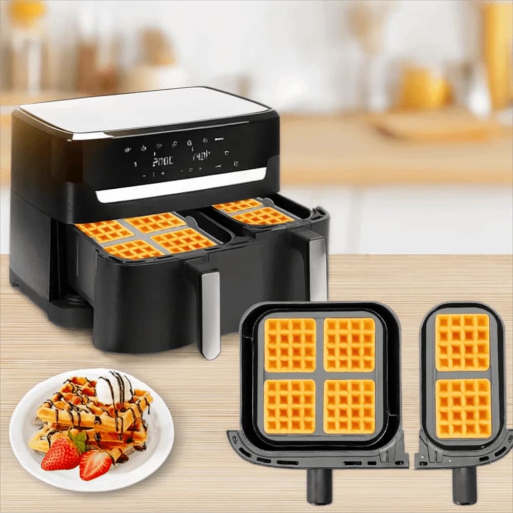 2-piece practical silicone waffles mold, square/rectangle, non-stick, heat resistant, for chocolate