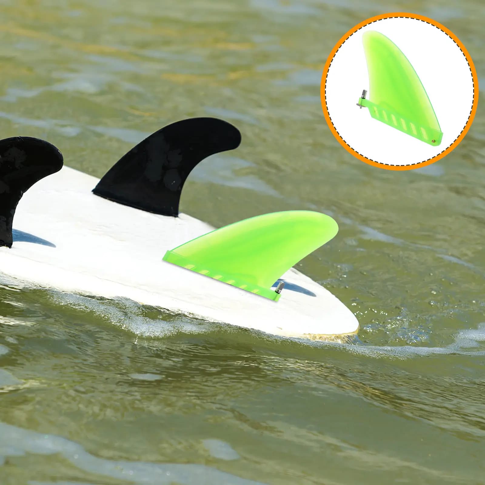 Pinna Posteriore Staccabile per Tavola da Surf, Accessorio di Bilanciamento per Paddle Board, Longboard, Kayak, Sport Acquatici, Materiale TPU, Controllo Migliorato