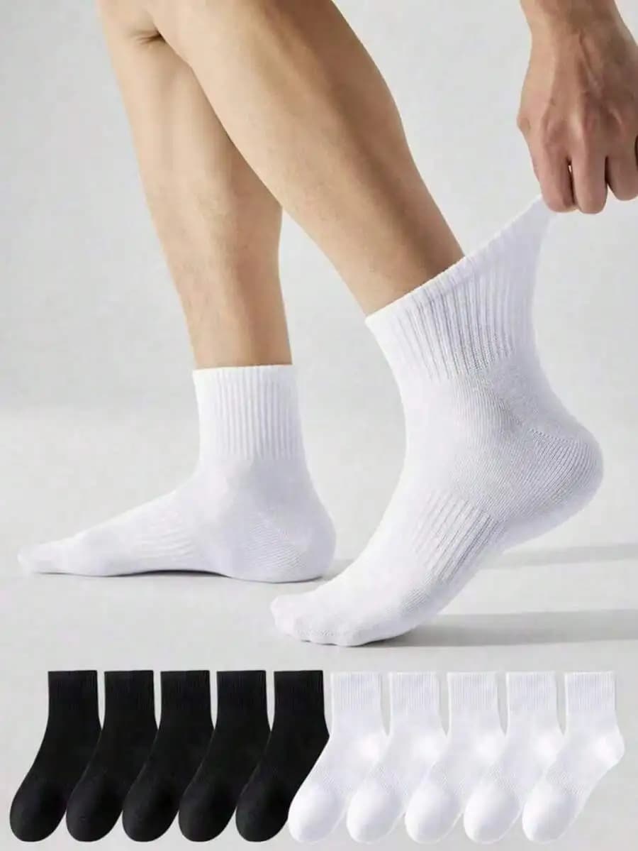10 Pairs Men's Ultra-Thin Breathable Mesh Sports Socks Quick-Dry Athletic Running Ankle Socks Lightweight Nylon Low Cut Summer Socks Comfortable Casual Daily Wear Size 36-46