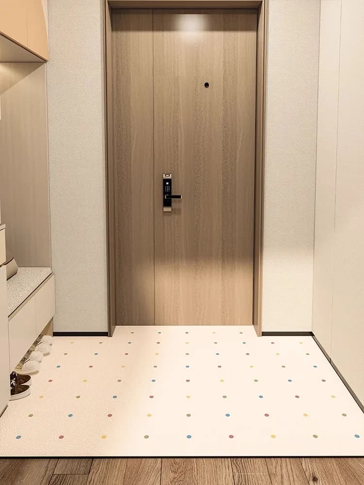 Tappeto d'ingresso in PVC effetto pelle, stile cremoso, facile da pulire, nessun lavaggio richiesto, personalizzabile su misura, resistente allo sporco