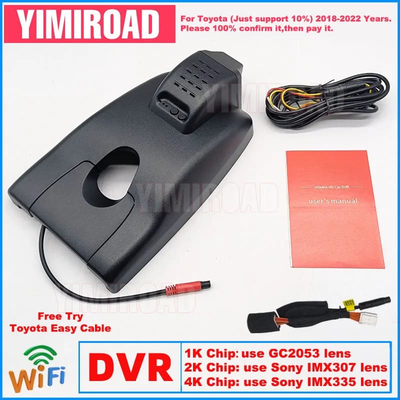 New Dashcam for Auto Plug and Play 1K 2K 4K TYT07 for Toyota Avalon 5a Gen Touring Avalon XLE 2018 2020 2021 2022