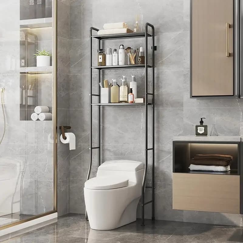 Toilet Bathroom Roll Holder Iron Material Floor Standing Toilet Paper Rack Laundry Room Balcony Storage Organizer MTJ03