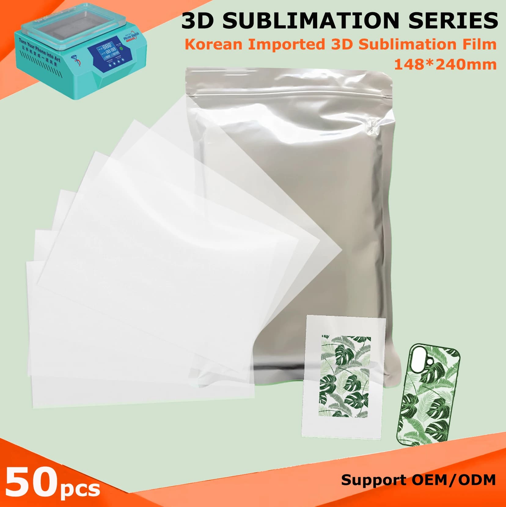 Fonlyu 148*240mm A4 A3 Coreano PET Pellicola di Carta da Stampa per FAI DA TE 3D Sublimazione Copertura Della Cassa Del Telefono Trasferimento di Calore Macchina sottovuoto Uso