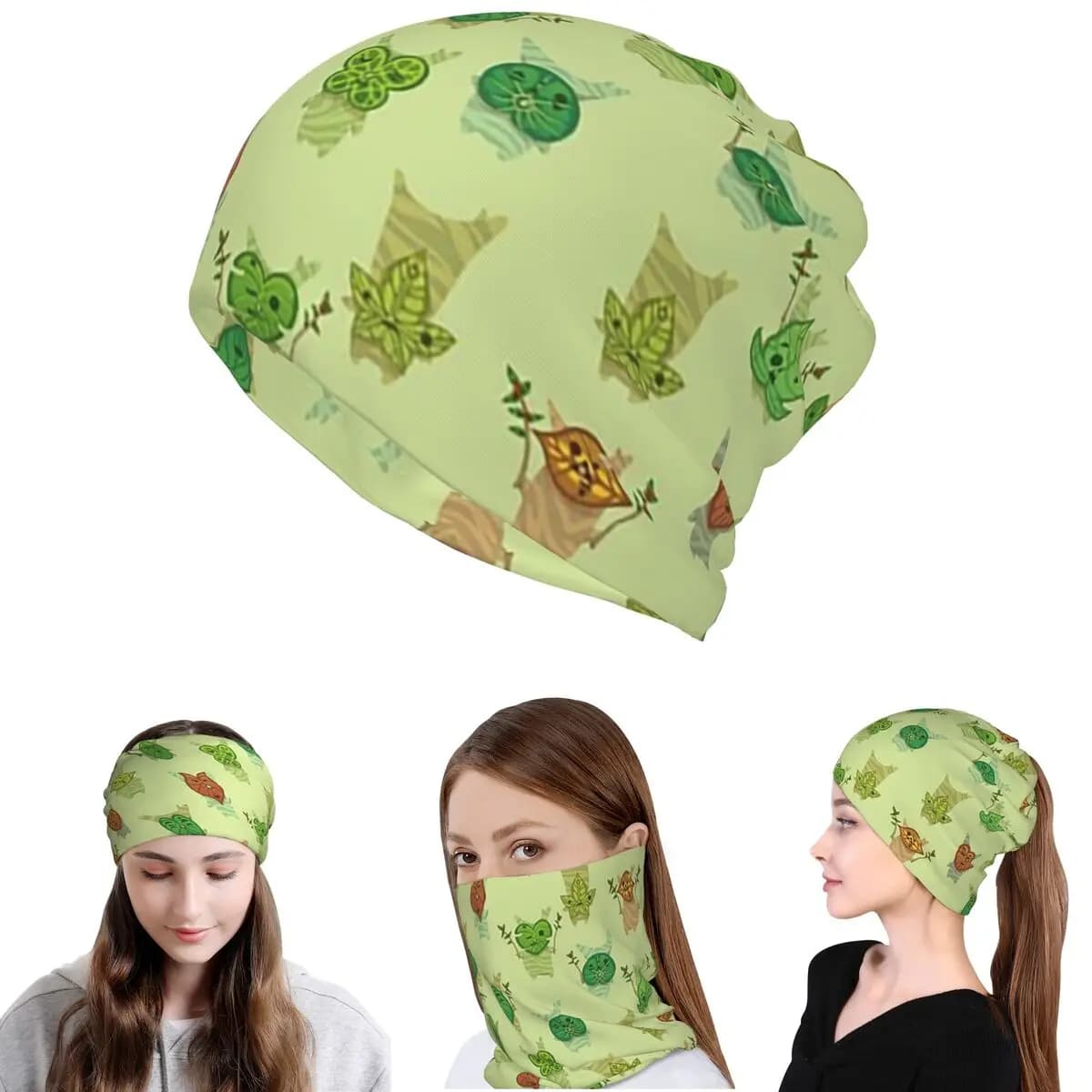 Sciarpa Bandana Multifunzione con Motivo Korok, Maschera per il Collo, Sciarpa da Ciclismo, Berretto Unisex per Adulti Traspirante