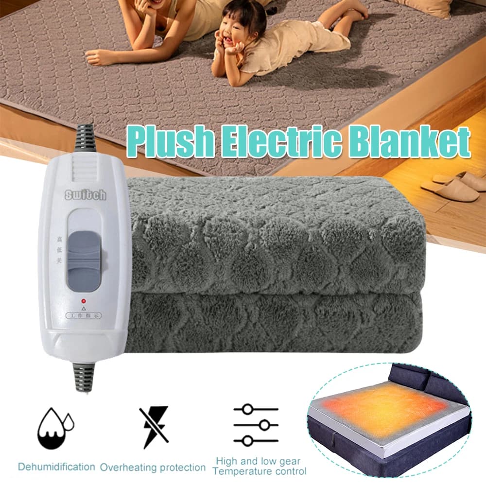 Coperta elettrica in peluche Coperta riscaldata in pile singolo Coperta elettrica intelligente portatile Coperta per ufficio domestico