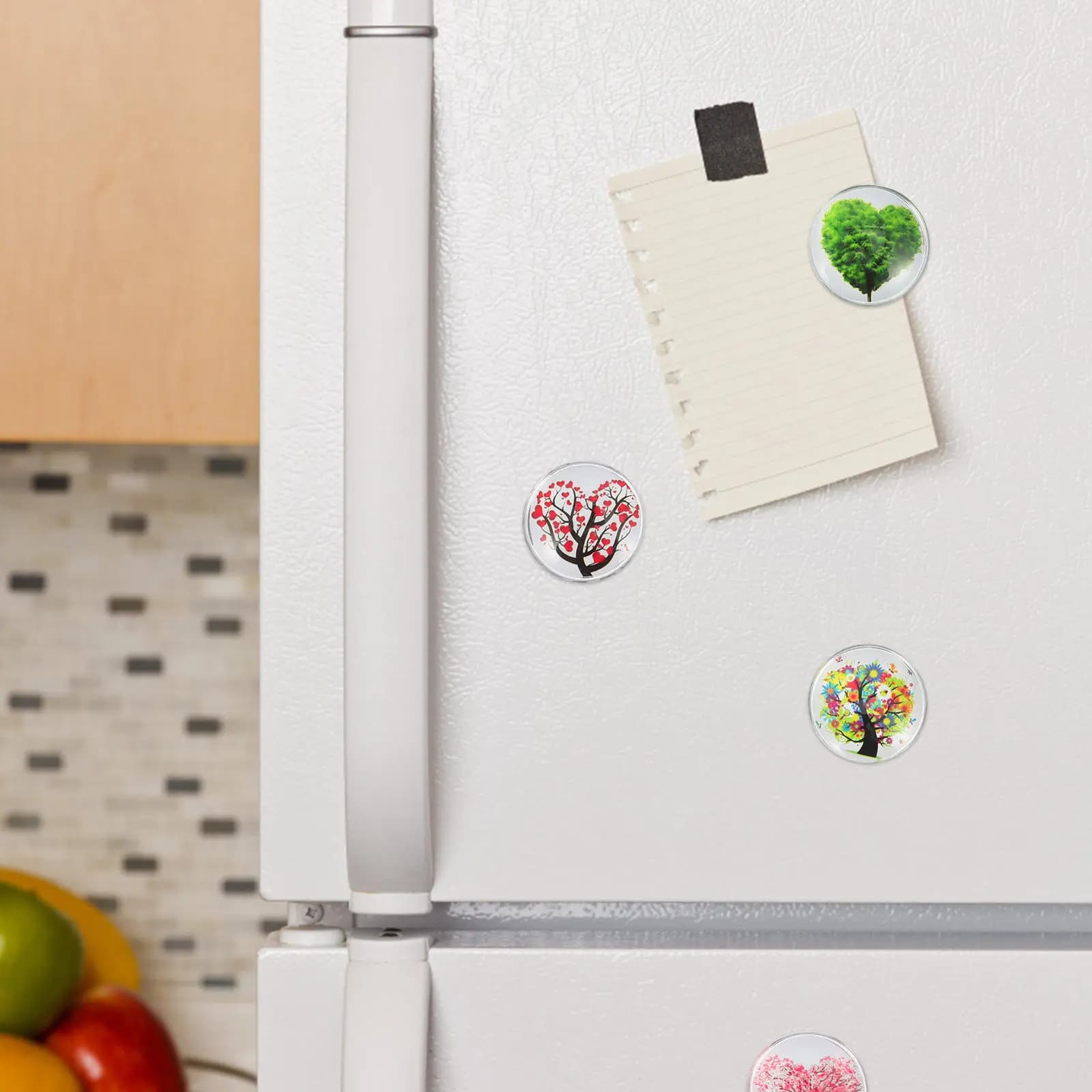 12pcs Love Tree Magnets Crystal Glass Fridge Decor Refrigerator Whiteboard Cabinet Magnetic Tiles Stickers