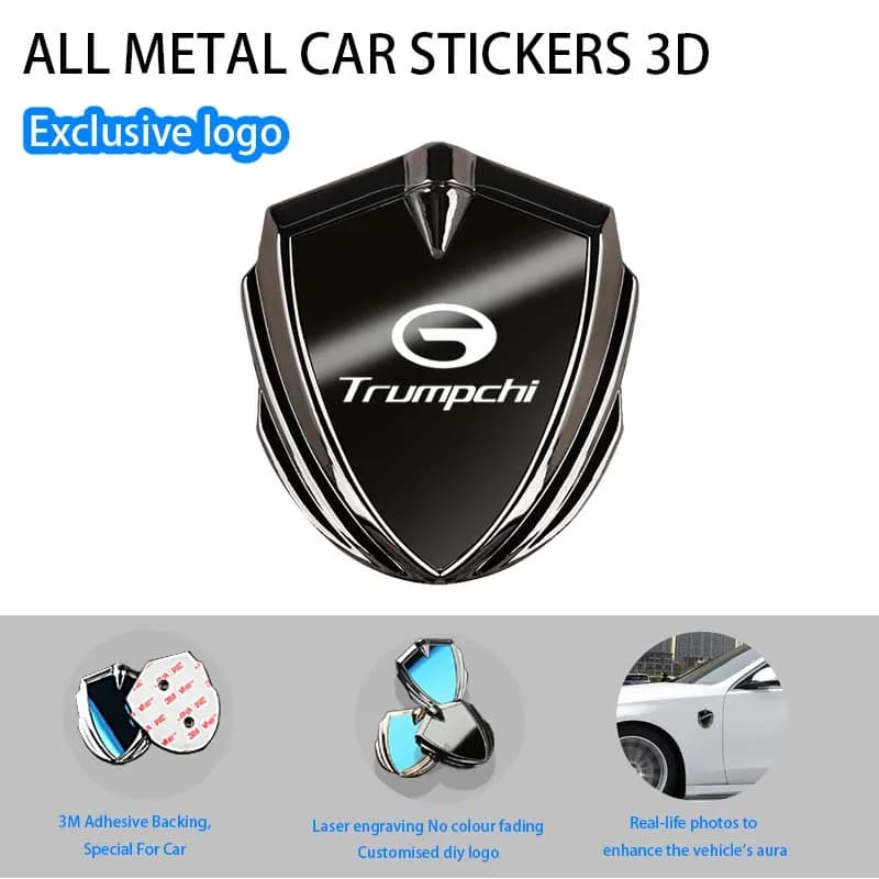 Per GAC Trumpchi GS4 Plus GS8 GS3 GA5 M8 M6 PRO EMPOW55 EMKOO Accessori interni Carrozzeria Scudo metallico 3D Emblema Adesivo Distintivo