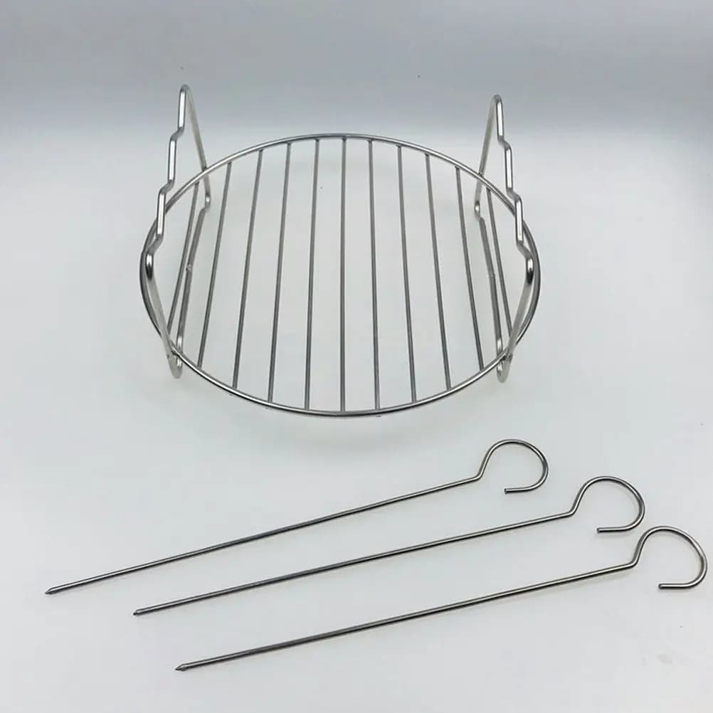 Griglia per friggitrice ad aria in acciaio inossidabile, resistente al calore, per cottura a vapore, arrosto, griglia a doppio strato per barbecue, griglia da forno