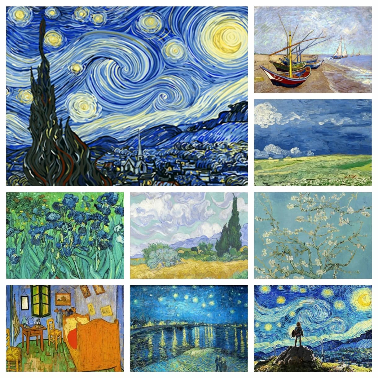 1 pezzo di pittura diamantata senza cornice 5D, pittura diamantata con numeri, immagine artistica famosa Notte stellata di Van Gogh, set per ricamo a punto croce S