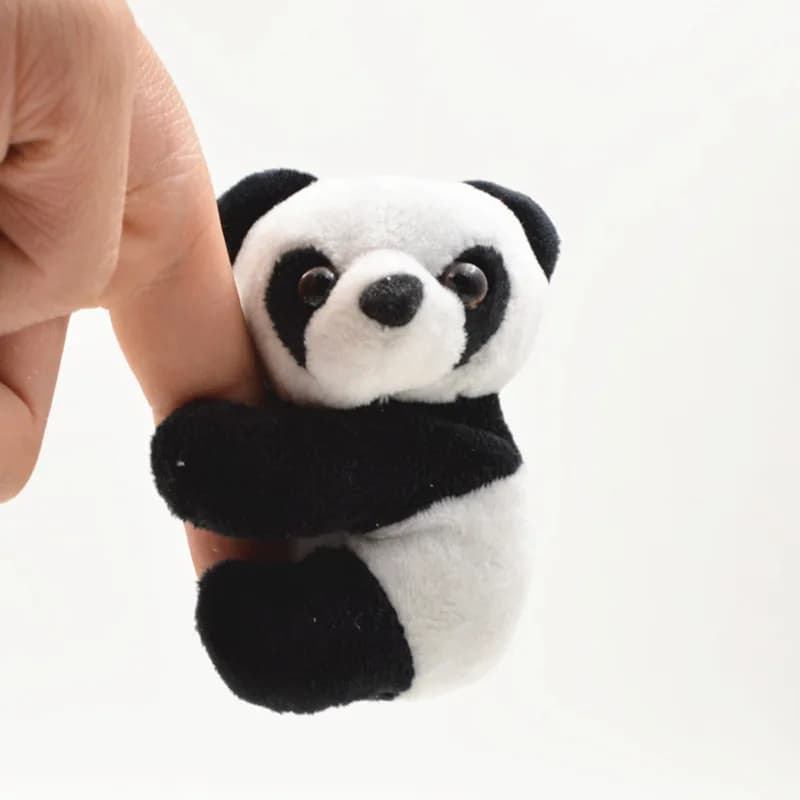 9 cm Kawaii Panda Peluche Bambola Giocattolo Morbido Animale Panda Clip Nero Bianco Che Abbraccia Tenda Clip Doll