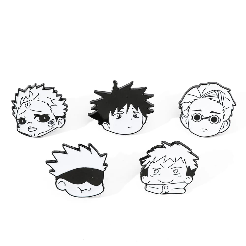 5 Pezzi Spilla Anime Satoru Gojo, Elegante Pin Smaltato Itadori Yuji, Distintivo in Metallo, Accessori per Abbigliamento e Zaini, Regalo