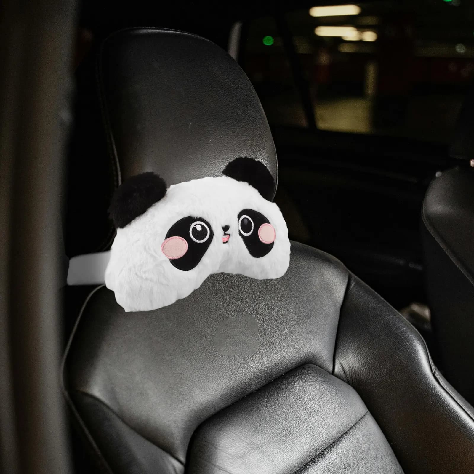 Adorabile Cuscino Poggiatesta per Auto a Forma di Panda per Supporto del Collo, Comodo Cuscino per la Testa per Guida, Viaggi e Ufficio